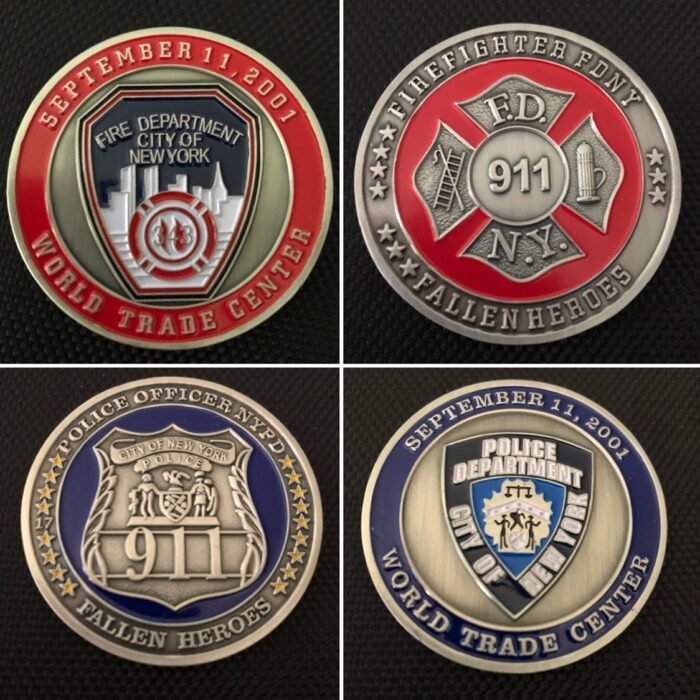 First Responder Challenge Coins NYPD & FDNY New York Police Firefighter