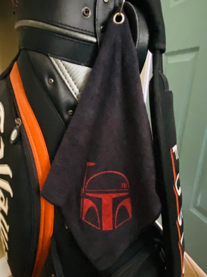 golf bag microfiber golf towel handmade bounty hunter