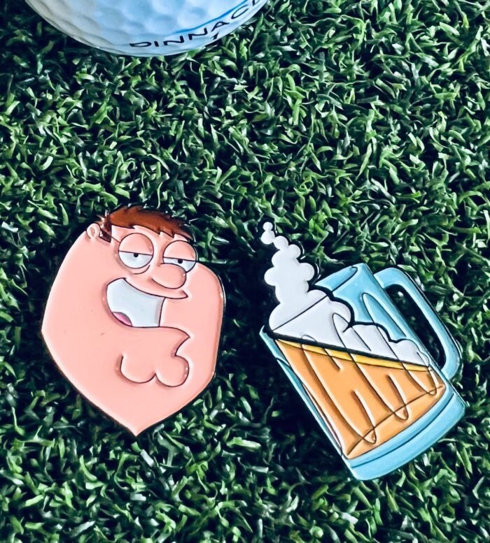 Golf ball markers Drunk Guy & Beer Magnetic