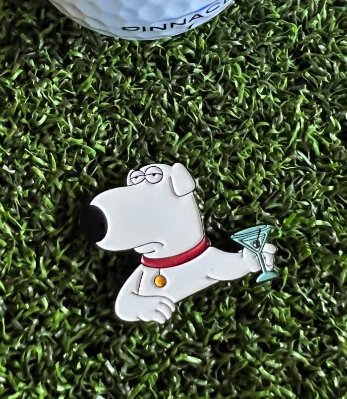 Golf ball Marker Dog with Martini  Magnetic Golf