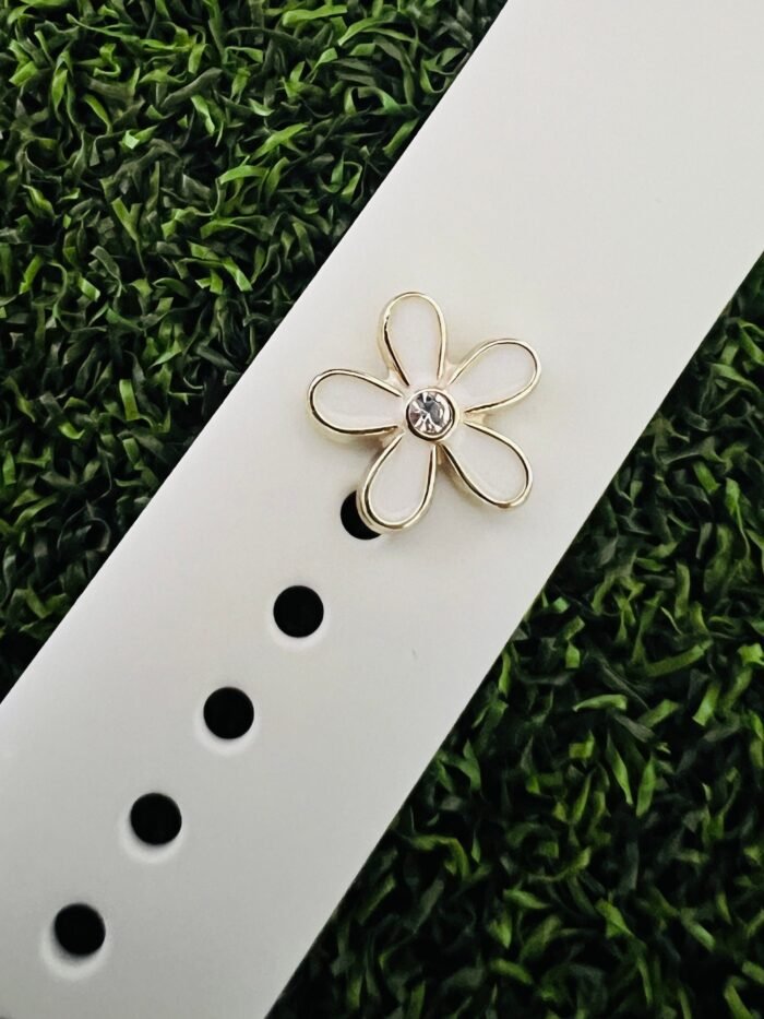 Watchband charm Daisy Flower solid metal smartwatch bands magicband compatible