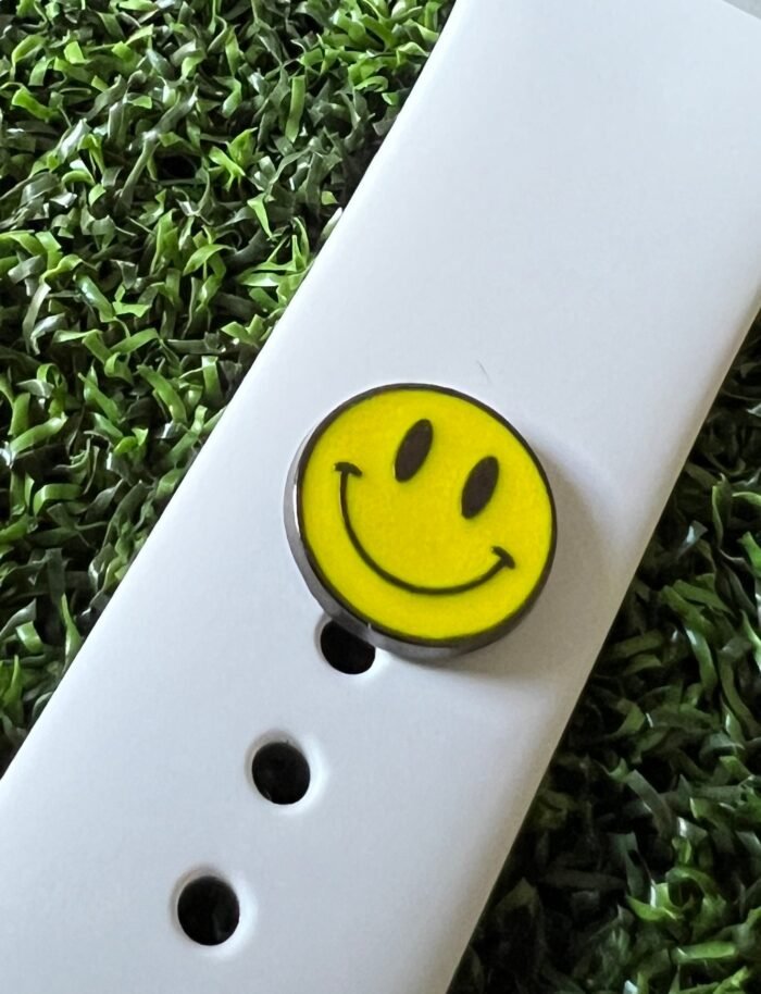 Happy face Watchband charm solid metal Apple watch Magicband