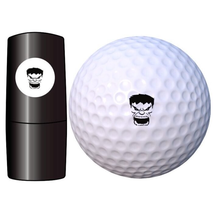 Golf Ball Stamp Angry Face Design Permanent Ink Waterproof Smash that ball