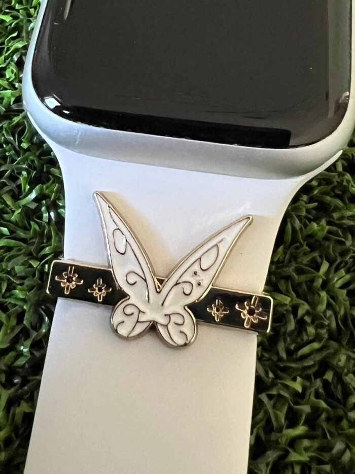 Watchband charm butterfly bar solid metal Apple watch Magicband slide